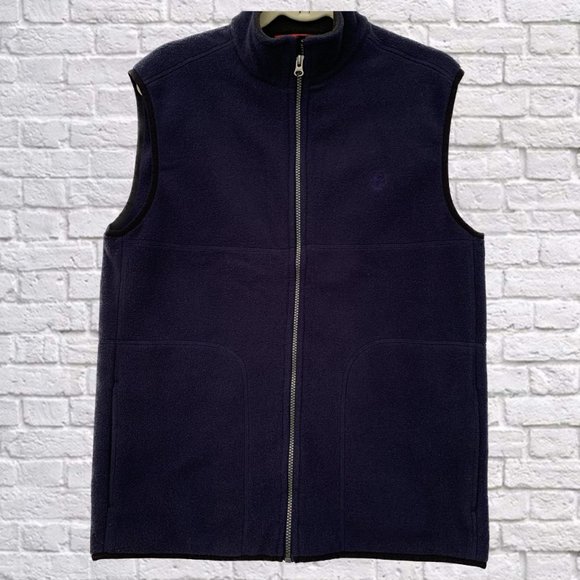 Izod Other - ❄️IZOD❄️ Navy Men’s Fleece Vest Small Full Zip With Pockets Sleeveless